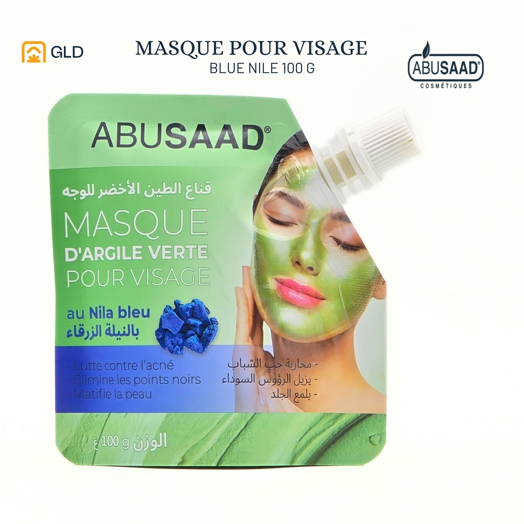 Masque D'Argile Vert Pour Visage Au Nila Bleu 100G