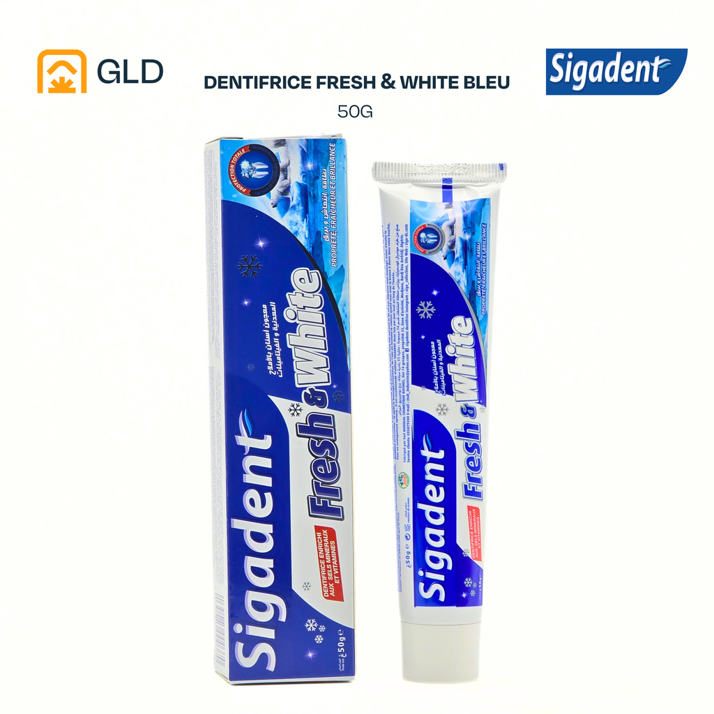 Dentifrice Sigadent Fresh & White Bleu 50 G