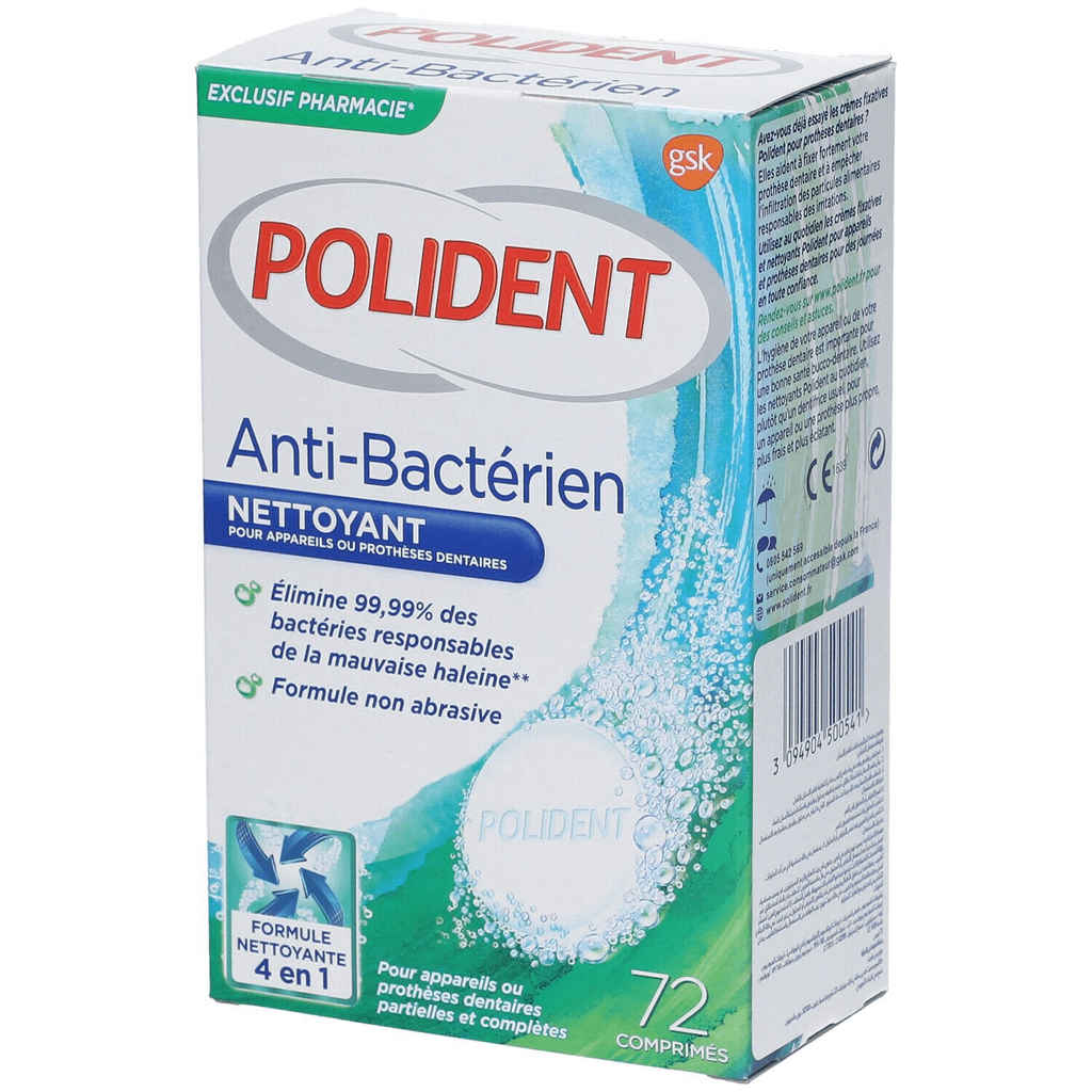 Nettoyant pour Prothèse Dentaire Polident Comprime 72P