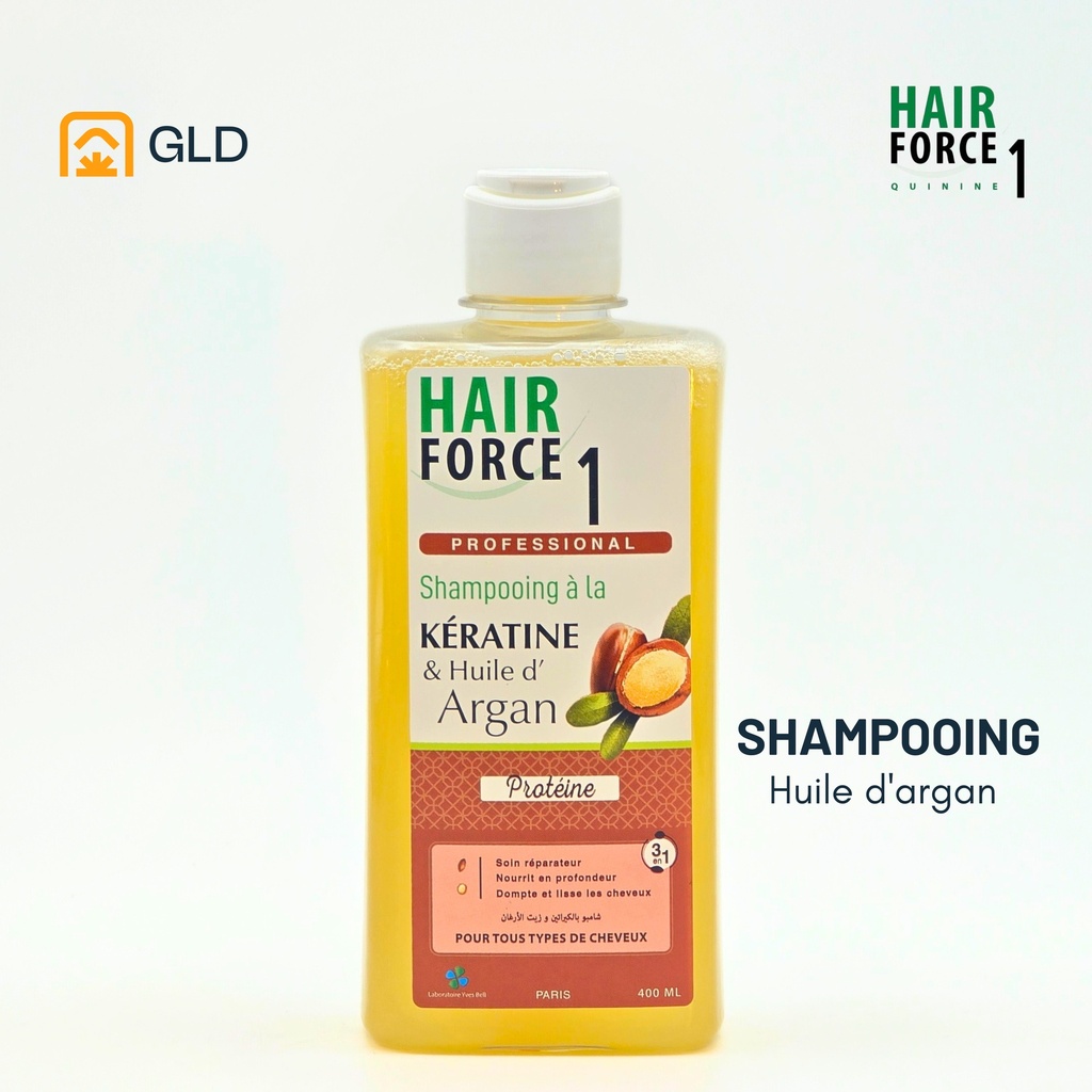 Shampooing Hair Force 1 A La Keratine & Huile d'Argan 400 Ml
