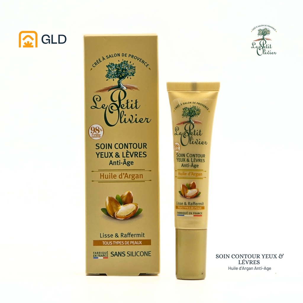 Soin Contour Yeux & Lèvres Le Petit Olivier Anti Age Huile d'Argan 15 Ml