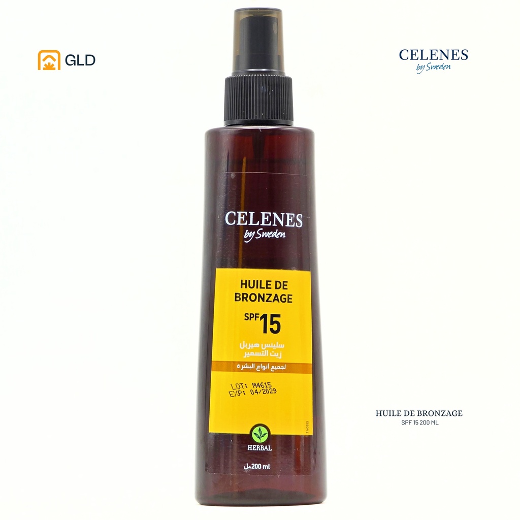 Huile Bronzante SPF15 Celenes Herbal Tous types De Peau 200 Ml