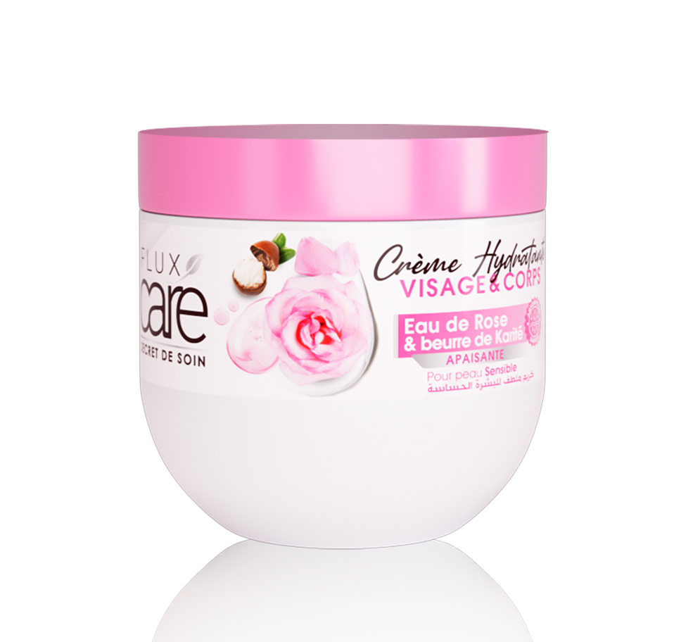 Creme Hydratante Corps Flux Care Eau De Rose & Beurre De Karite 370 Ml