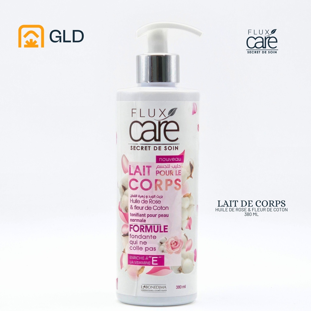Lait Pour Le Corps 380 Ml Huile De Rose Et Fleur De Coton A La Vitamine E