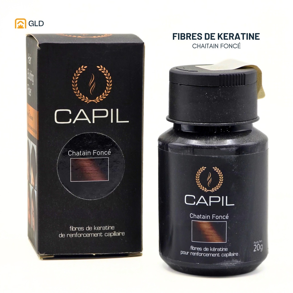 Fibres De Keratine De Renforcement Capillaire Capil 20G (Chatain Fonce)