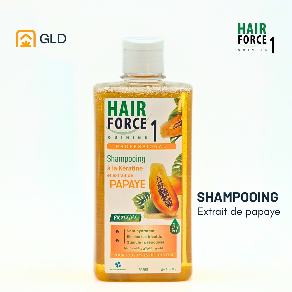 Shampooing Hair Force 1 A L'Extrait De Papye 400 Ml