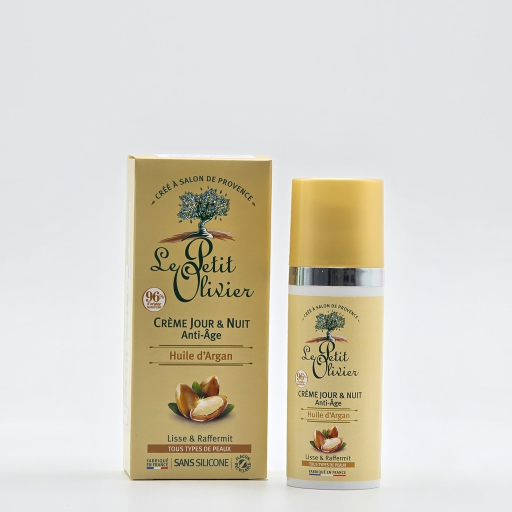 Creme Jour & Nuit Le Petit Olivier Anti Age Huile D'argan 50 Ml