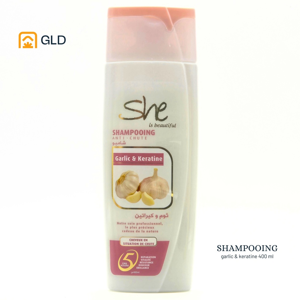 Shampooing She Garlic Et Keratine 400 Ml