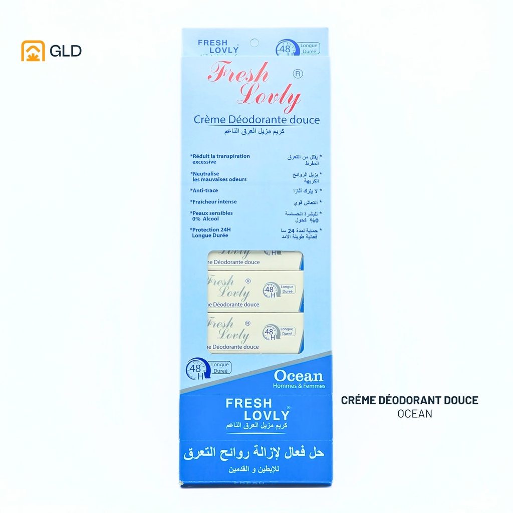 Creme Deodorante Douce Fresh Lovly Ocean Bleu x 10 Boites